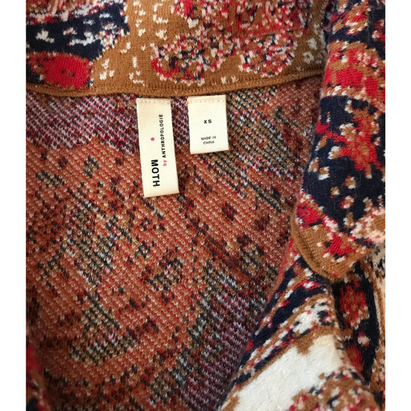 Anthropologie Moth Paisley Intarsia Blazer - Size Extra Small - Picture 6 of 13